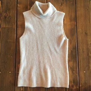 Bloomingdales 100% cashmere sleeveless turtleneck